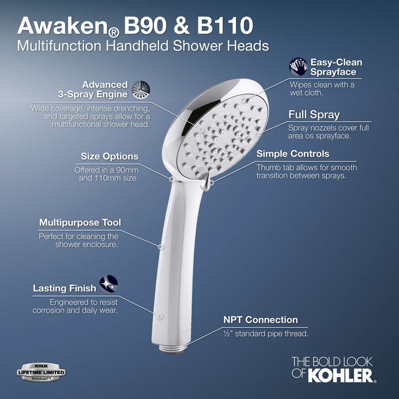 Kohler Awaken B110 1.75 Gpm Multifunction Handshower Wayfair